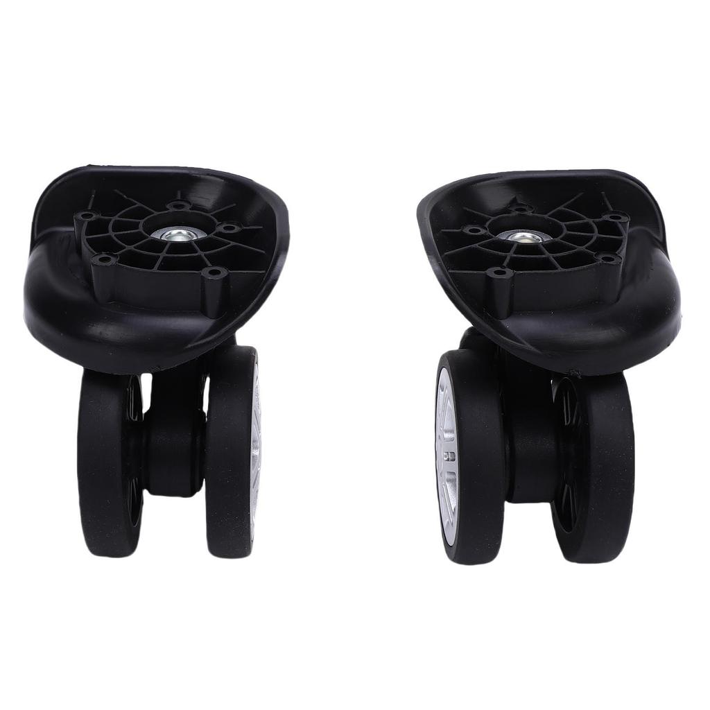 2pcs Luggage Suitcase Wheels Black Universal Rotation Quiet Double Row Casters for Spare Parts
