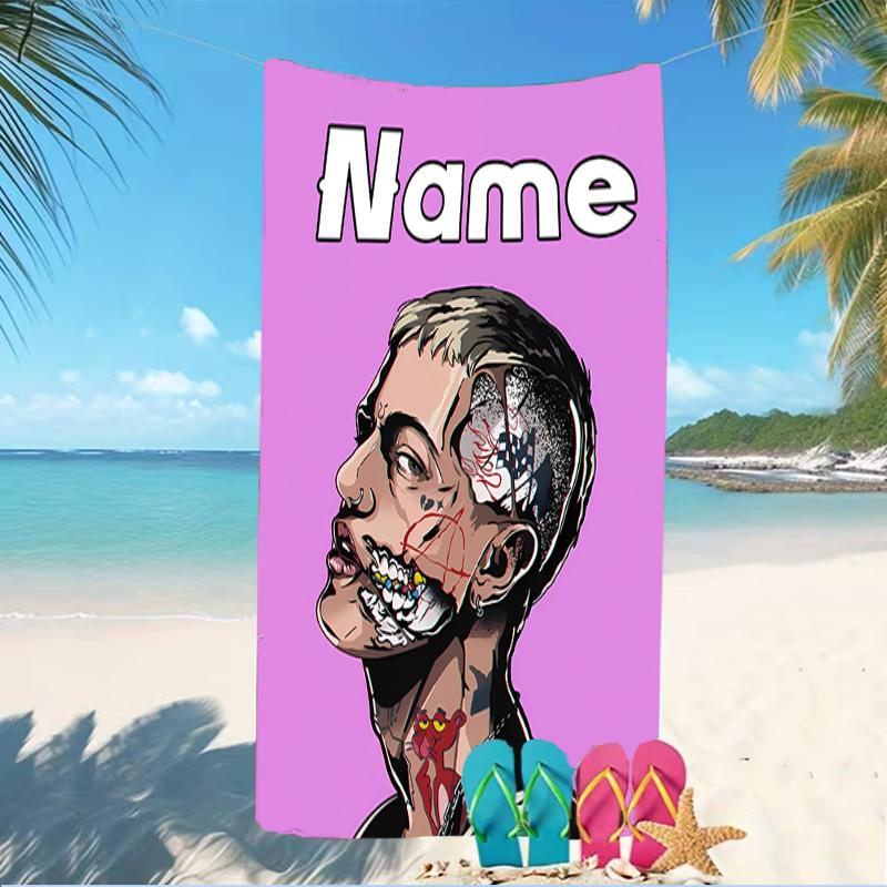 Customizable personalized beach towels Lil Peep themed designs.Suitable for the beach, yoga, sports;ideal as beach accessories
