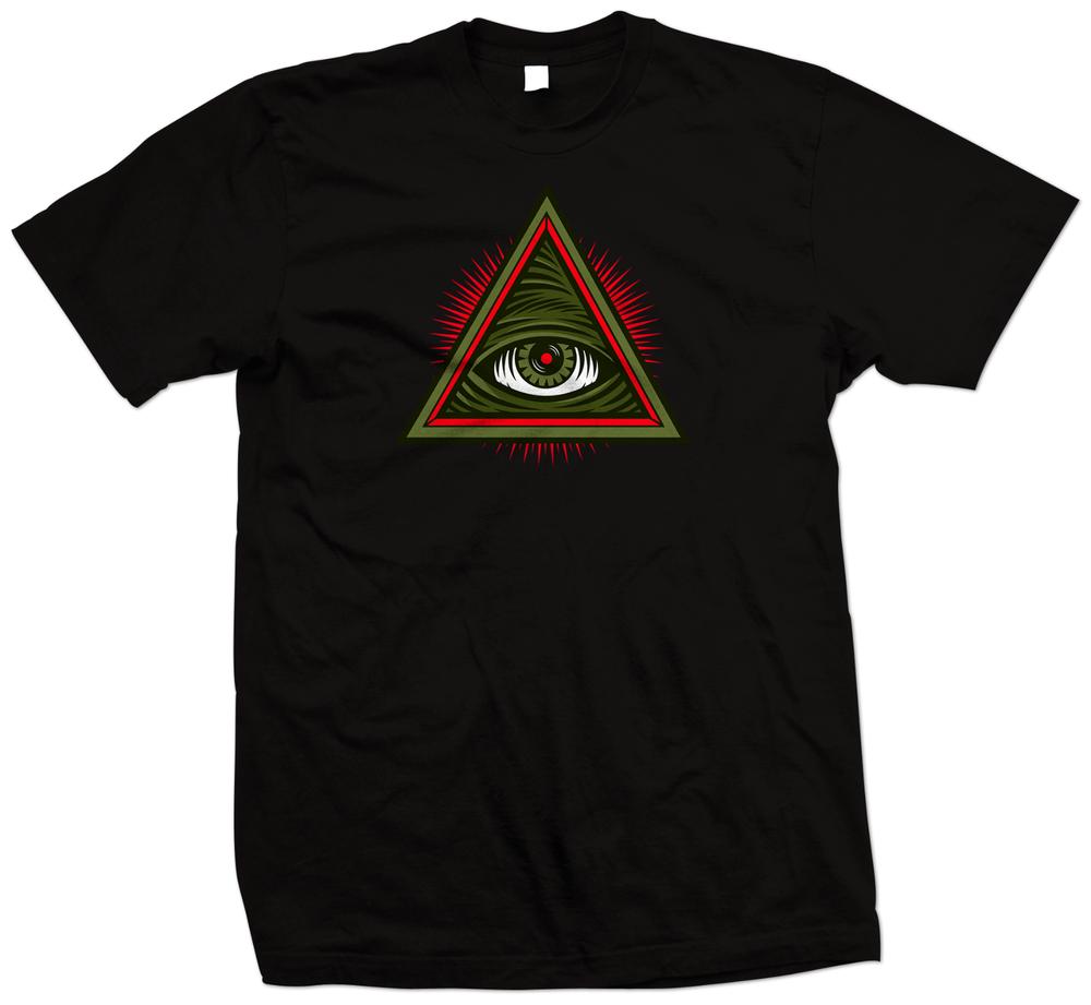 Illuminati pyramid eye T Shirt Secret society Cult Conspiracy Theory