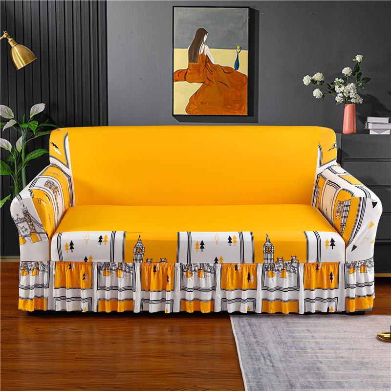 Leather Sofa Cover Full Set Of Technology Cloth Leather Sofa Cover Cover Four Seasons Universal Waterproof Sofa Seat Cushion Non-Slip Skirt