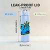 1PC B Boy Graffiti Letter 750ml Color Plastic Sports Water Bottle Leakproof Flip Straw Lid Suitable for Sports Office Home Use