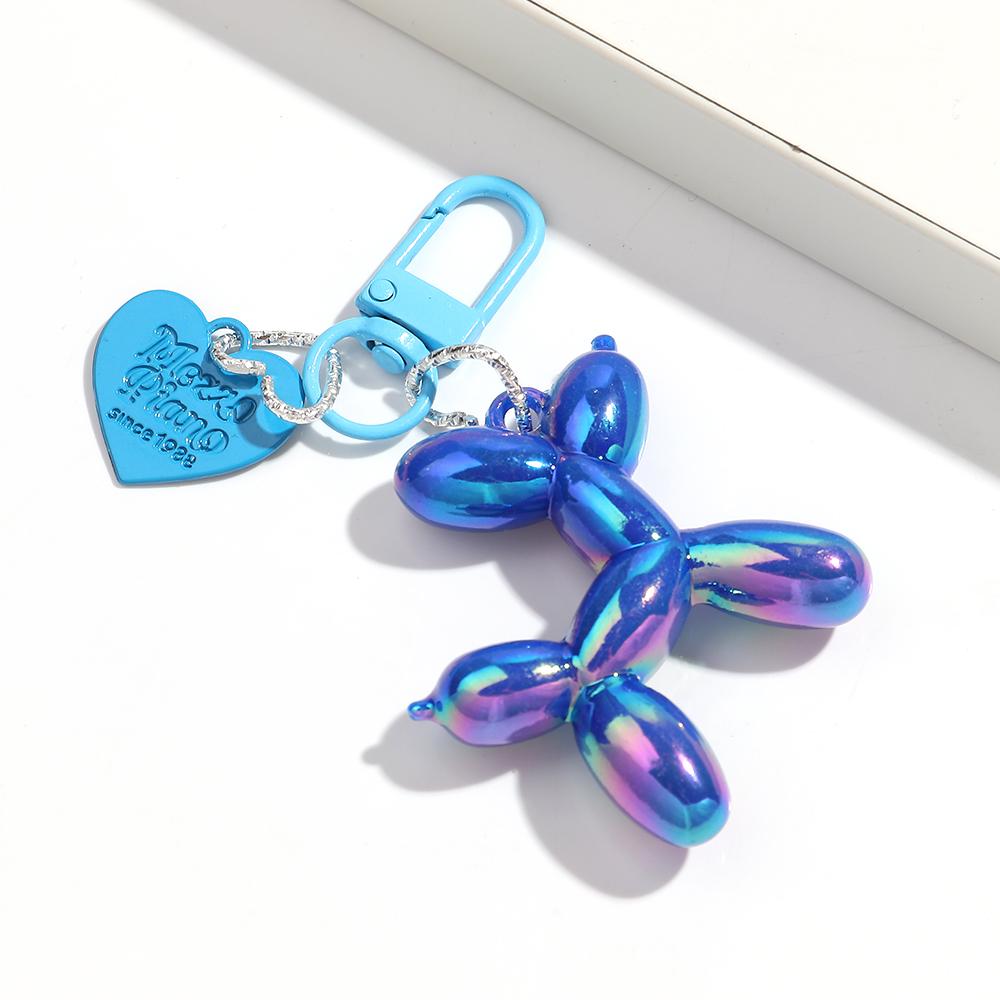 Kreativer Großer Ballon Hund Herz Schlüsselanhänger für Frauen Mädchen Niedlich AB Bunt Acryl Hund Schlüsselanhänger Handy Tasche Anhänger Zubehör Geschenke