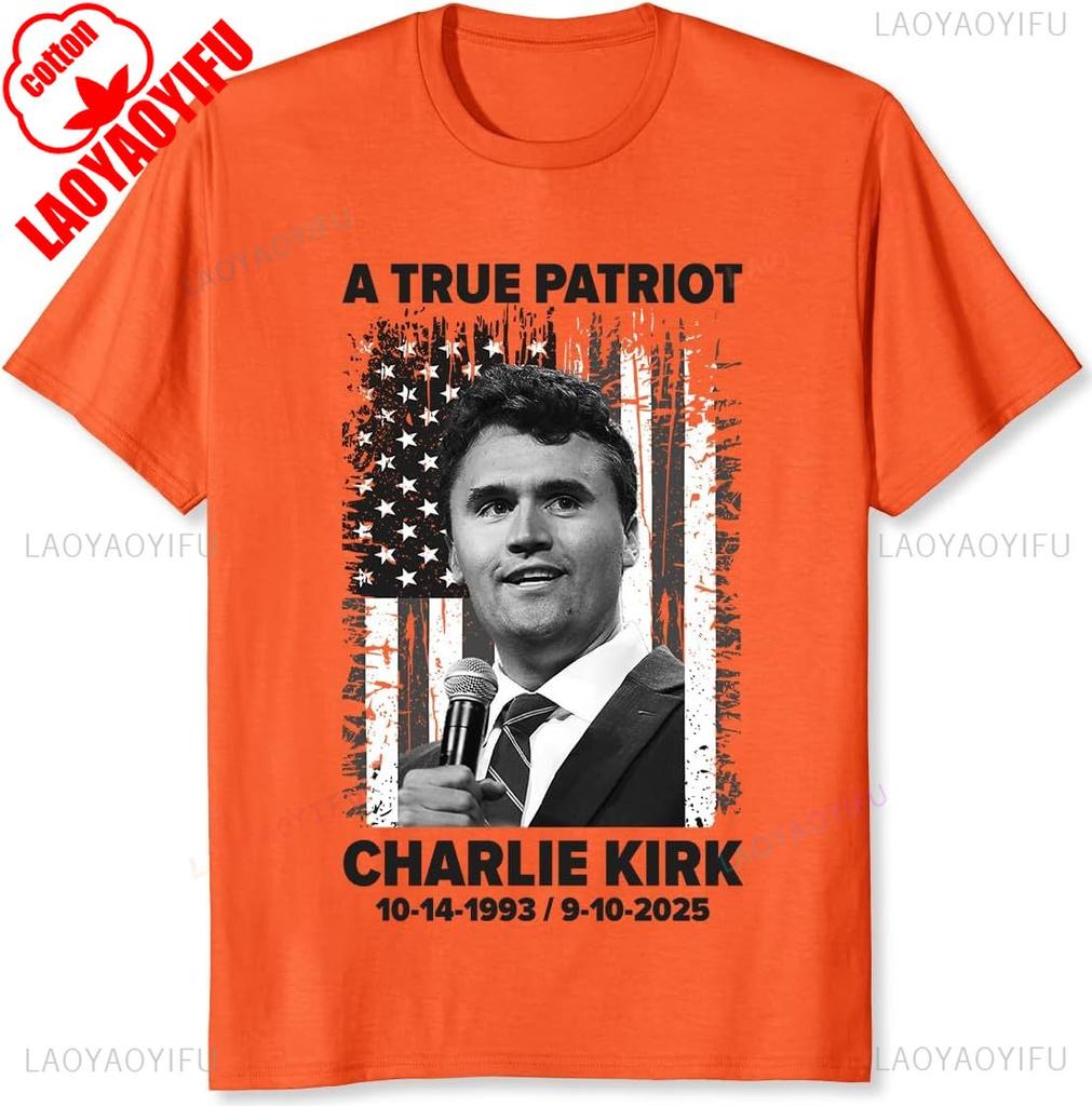 Charlie Kirk Breathable Tee Patriot Graphic Justice Awareness Cotton Unisex Comfortable Vintage Streetwear Pray Design Tops