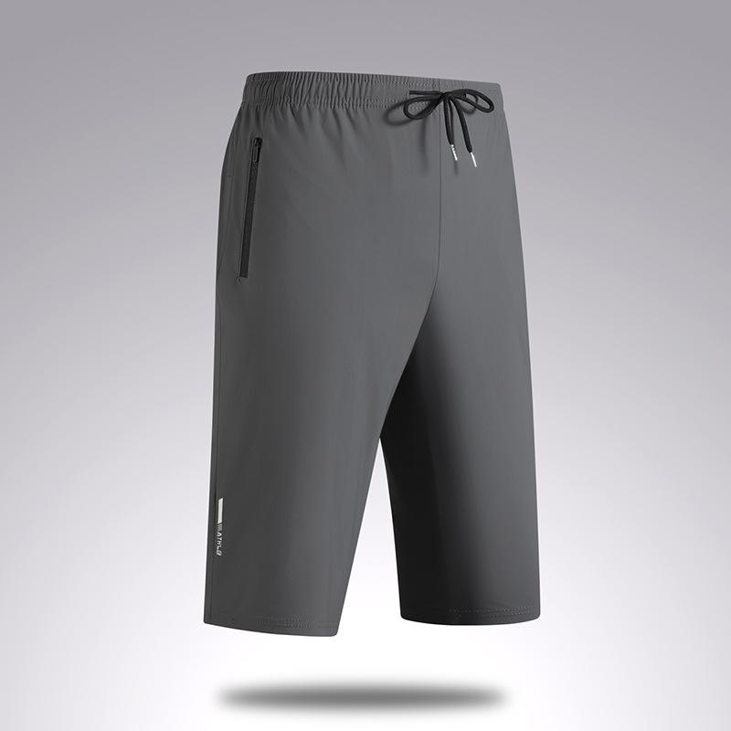 Pantaloni Casual Estivi in Seta di Ghiaccio Elastici Asciugatura Rapida Pantaloni a Sette Quarti Pantaloncini da Uomo