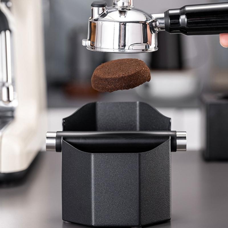 Small Coffee Grounds Box Stainless Steel Espresso Dump Bin Coffee Knock Box Coffee Waste Box Coffee Accessories