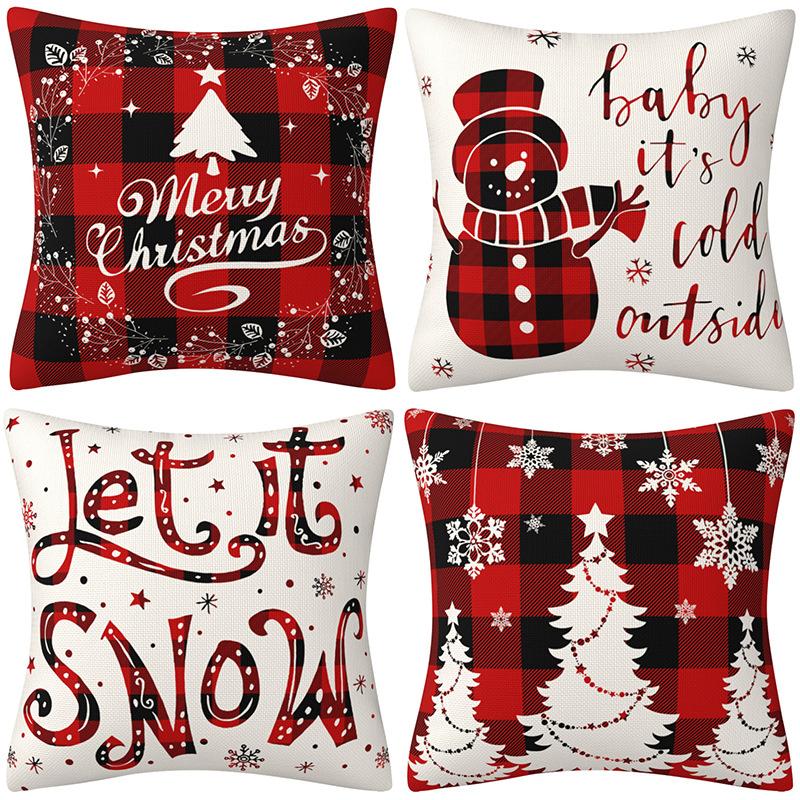Christmas Pillowcase Combination Multi-patterned Cushion Party Festive Sofa Living Room Pillowcase Pillowcase