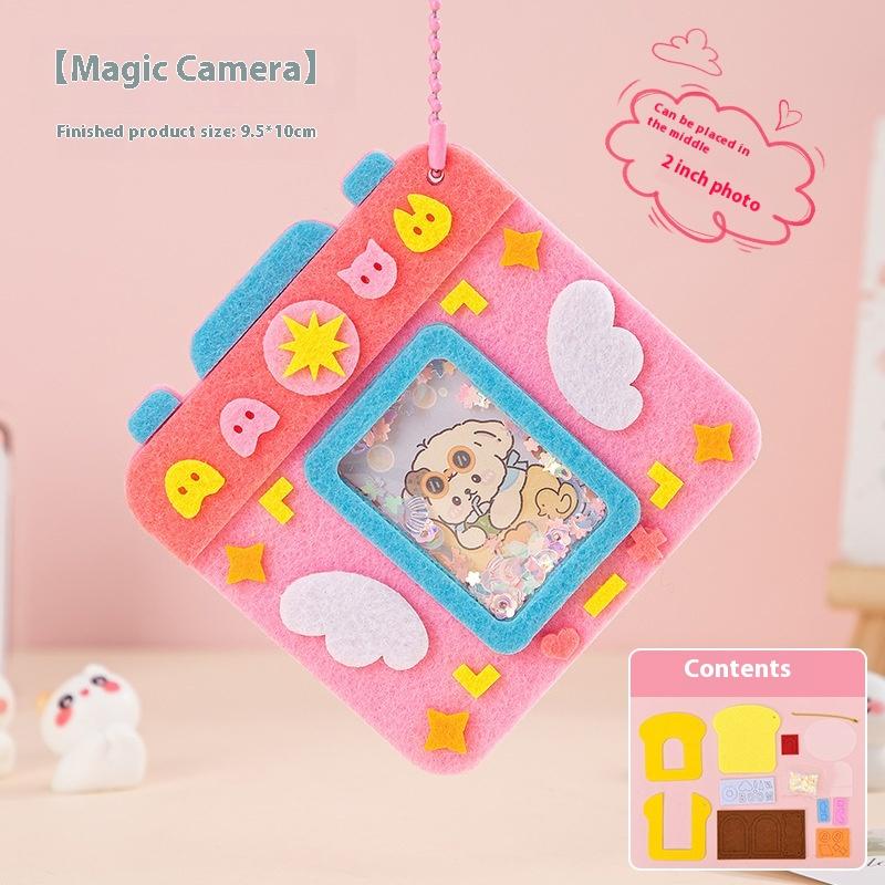 1 Set Shaker Puzzle Toys Non Woven Shake Pendant Diy Material Kits For Children Kids Easy To Paste Accessories Handmade Crafts