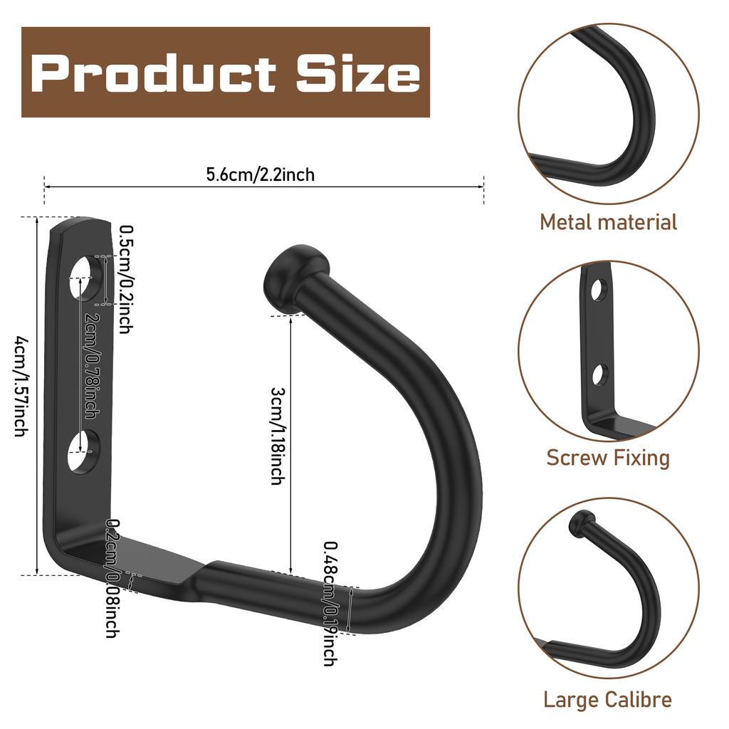 32 Stück Platzsparender Tassenhaken Mehrzweck Eisen Becherhaken Unter Regal mit 2 Schraublöchern für Utensilien Kleidung Hut Tasche und Handtuch