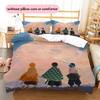 Demon Slayer Pattern Bedding Quilt Set  Home Decoration  Gift (1 * duvet cover + 2 * pillowcase  without core)