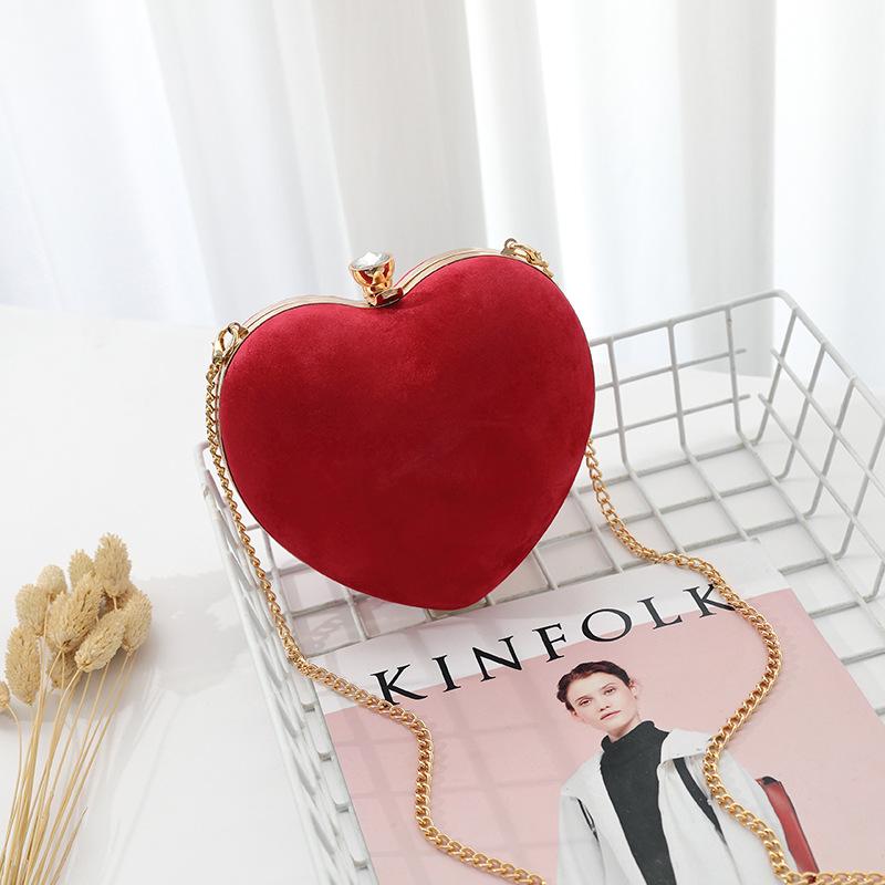 Bag Women's New Fashion Plush Heart-shaped Chain Small Bag Personalized Versatile Shoulder Messenger Bag