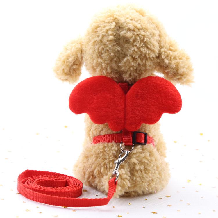 Pet Supplies Adjustable Dog Nylon Leash Dog Cat Traction Rope Puppy Pet Angel Wings Chest Straps