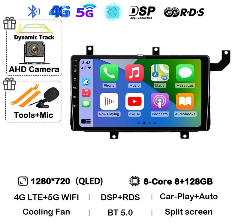 Android 14 Carplay Auto For Toyota Tacoma N300 2015 2016 2017 2018 2019 2020 2021 Car Radio GPS Stereo Multimedia Player BT DSP