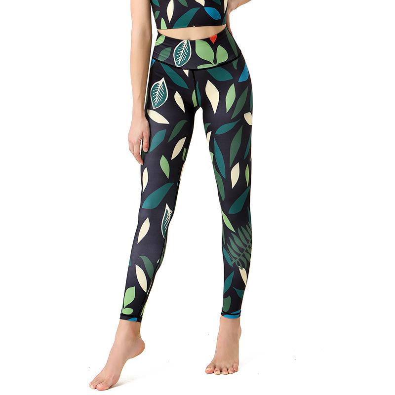 New Style High-Waisted Butt-Lifting Quick-Dry Dance Yoga Trousers for Women Printed Yoga Wear