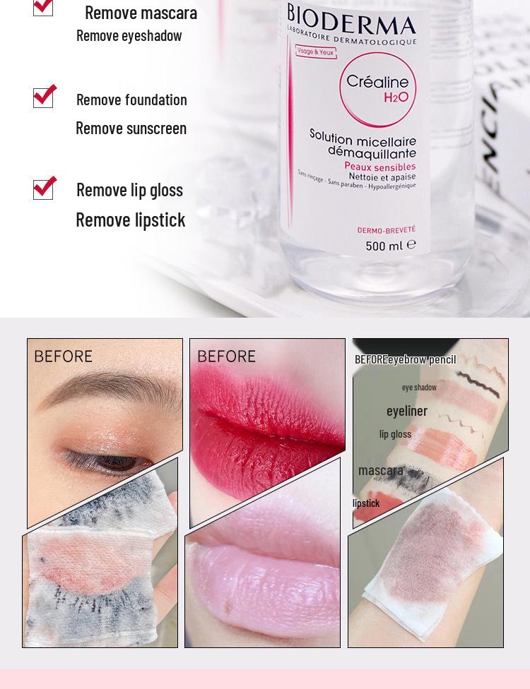 Bioderma 100ml Pink Micellar Water for Sensitive Skin - Travel Size.