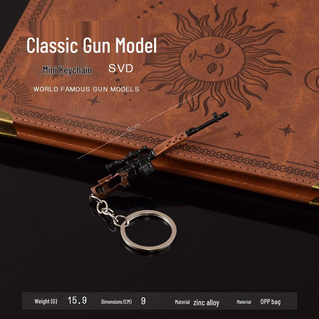 PUBG Game Peripheral Keychain: Non-Firing Gun Models (AWM, 98K, M24, P90, SKS, RPG)
