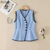 Canottiere Casual da Donna con Scollo a V Senza Maniche