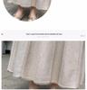 Women's Black High-Waist A-Line Woolen Skirt - Ribbed, Thickened, Autumn/Winter Casual Skirt