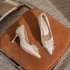 B Mode sexy Hochzeitskleid vielseitige Damen Einzelschuhe hohes Temperament neue Damen Stiletto spitze Schuhe