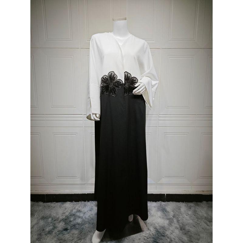 New Middle East Cardigan Fashion Three-Dimensional Applique Temperament Robe Dress Cardigan Decal Robe