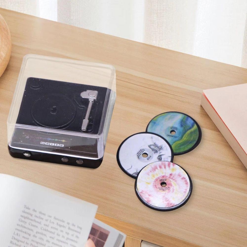 Životopisný design Mini gramofon Simulace Mini přehrávač disků Dětský dárek