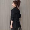 Women Cropped Trench Coat Slim Fit British Style Casual Outerwear