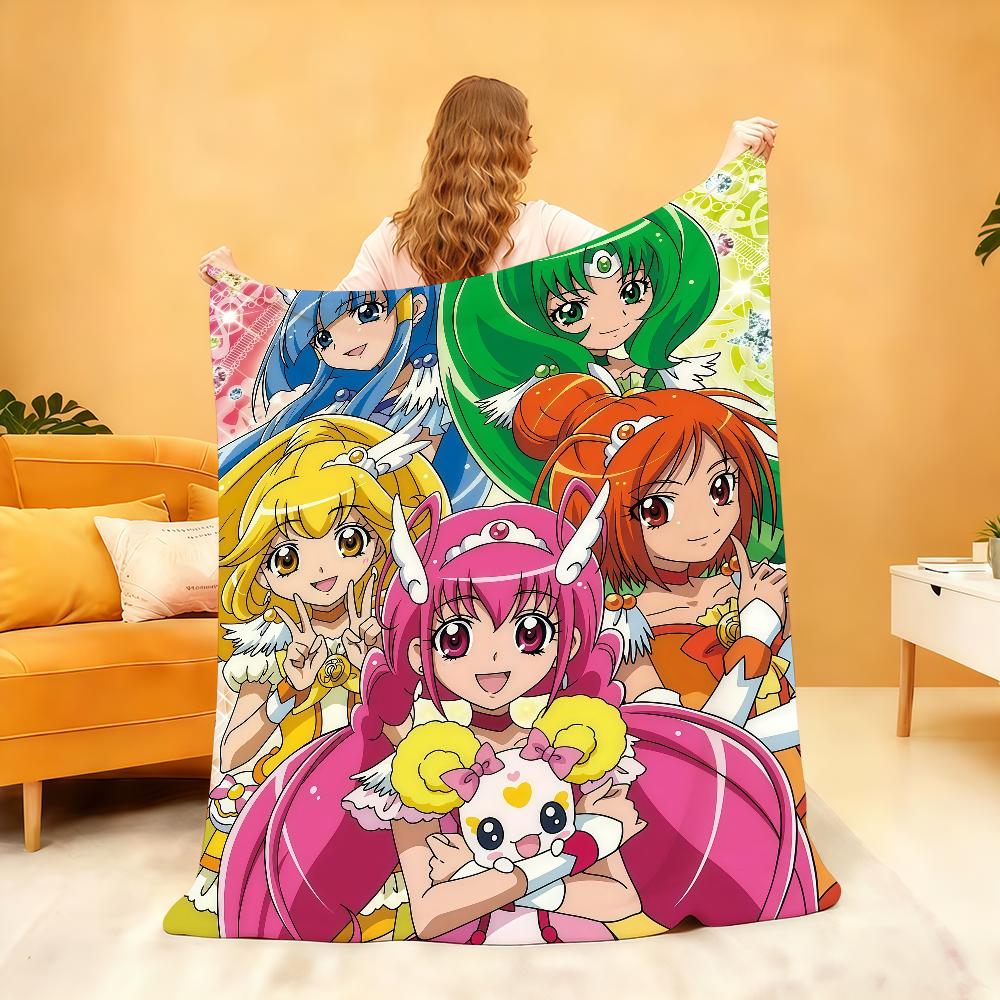 S Smile E P PrecureS Cute Anime Blanket Soft Throw Blanket for Home Bedroom Bed Sofa Picnic Travel Office RestCover Blanket Gift