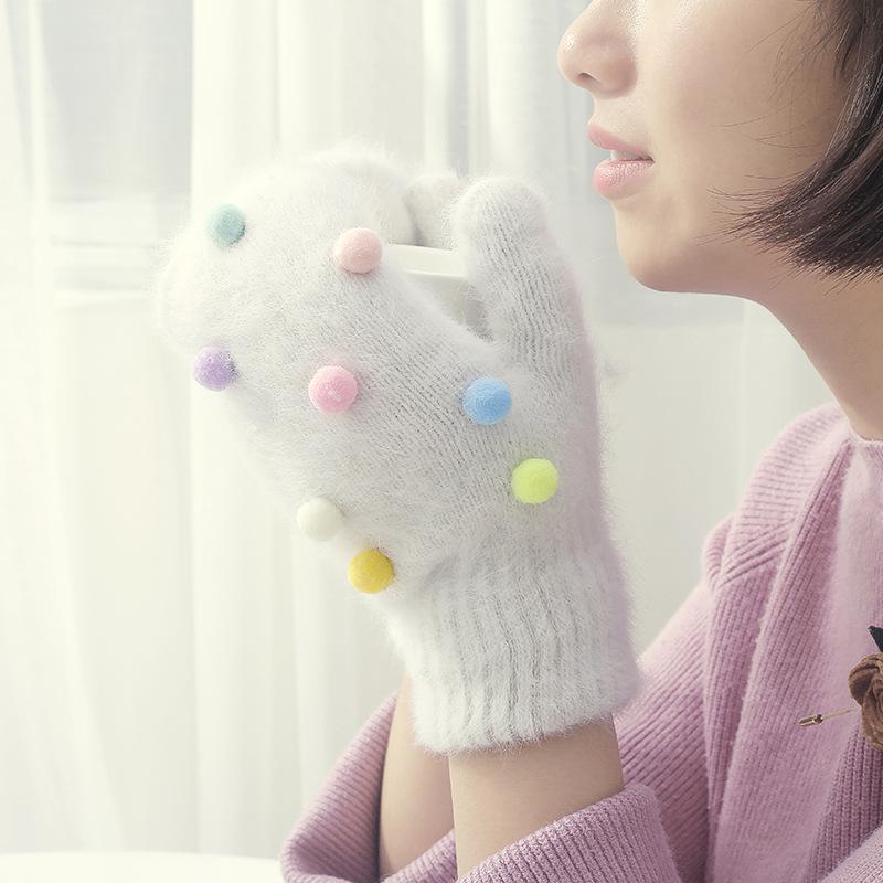 

Дондэмун Рождественский подарок Плюшевые варежки из кроличьего меха для женщин