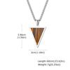Geometric Pendant Necklace for Men Boys,Stainless Steel Inverted Triangle Natural Stone Collars,Trendy Jewelry Gifts