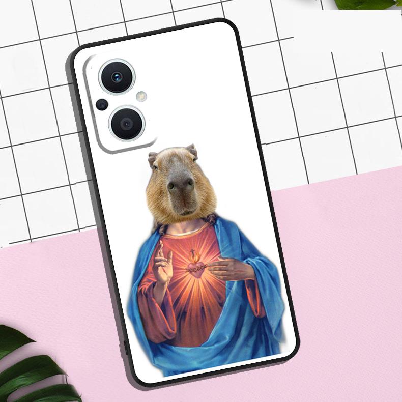 Cute Cartoon Capybara Case For OPPO Reno 13F 13 12 12F 11 11F 8T 7 8 10 Pro OPPO Find X8 Pro X6 X3 X5 Lite Cover