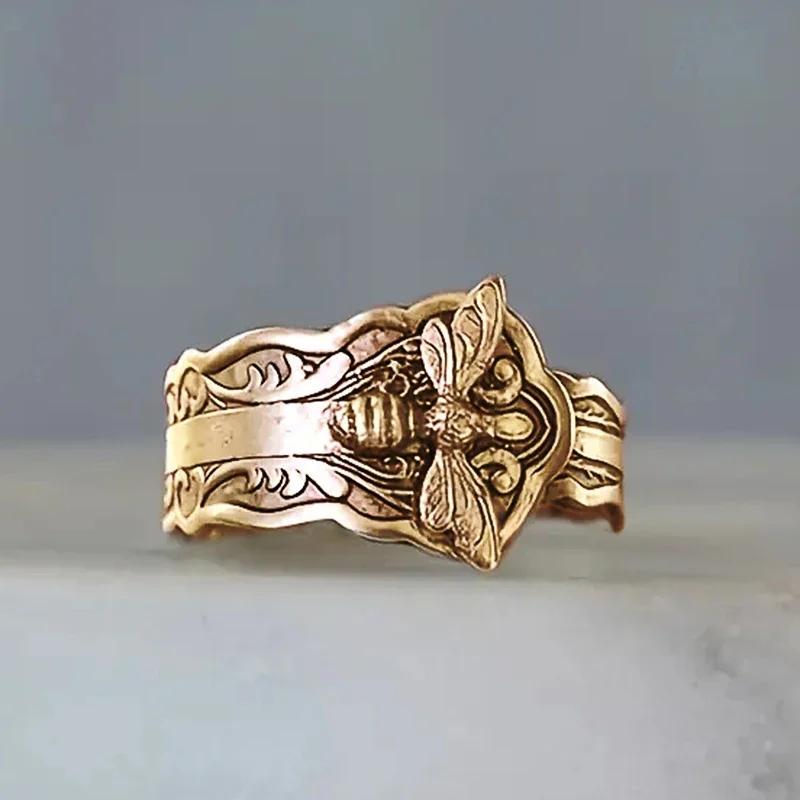 

Vintage Bee Rings for Women Metal Finger Accessories Stylish Daily Wear Girls Ring Party Hip Hop Animal Statement Jewelry 12