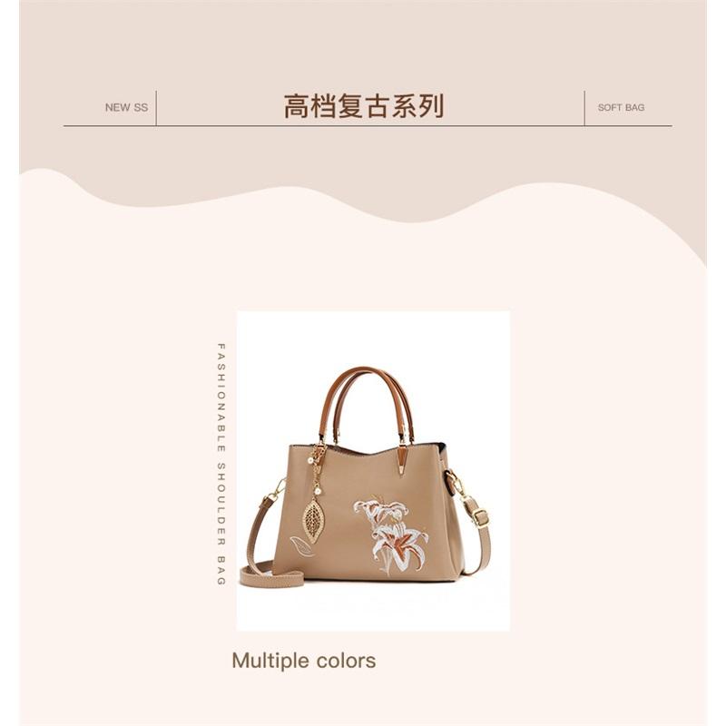 New Chinese Style Embroidery Spacious Ladies Handbag, Elegant Multiway Shoulder Crossbody Holiday Present