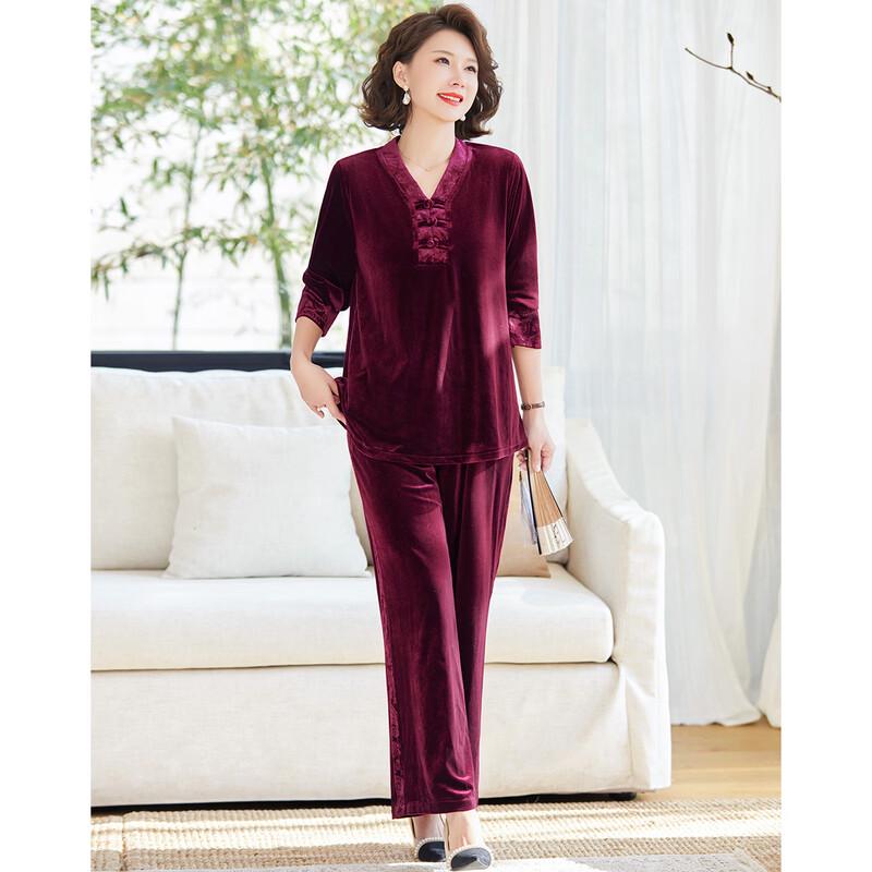New Chinese Style Velvet Two-Piece Set