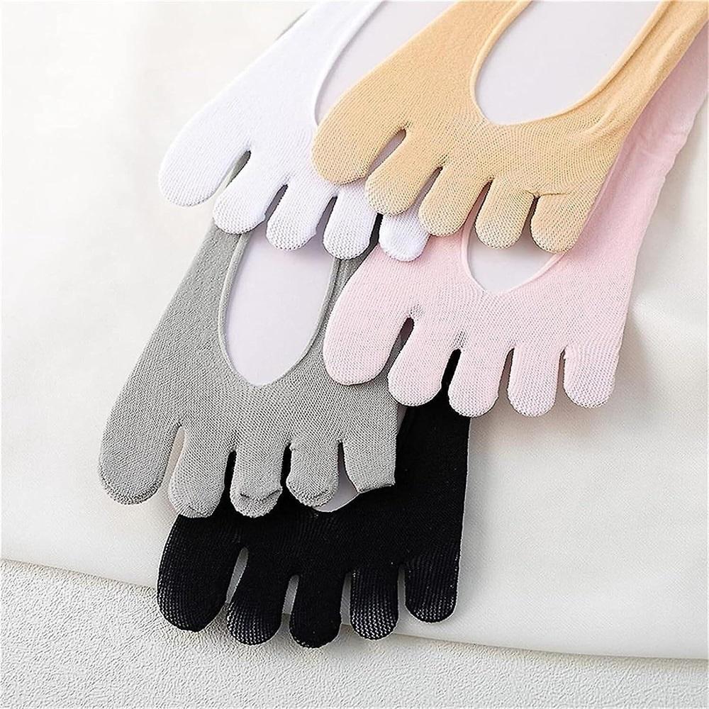 5 Pairs Women Toe Socks Five Finger Socks Soft And Breathable Low Cut Ankle Socks Silk Stockings For Girls Women
