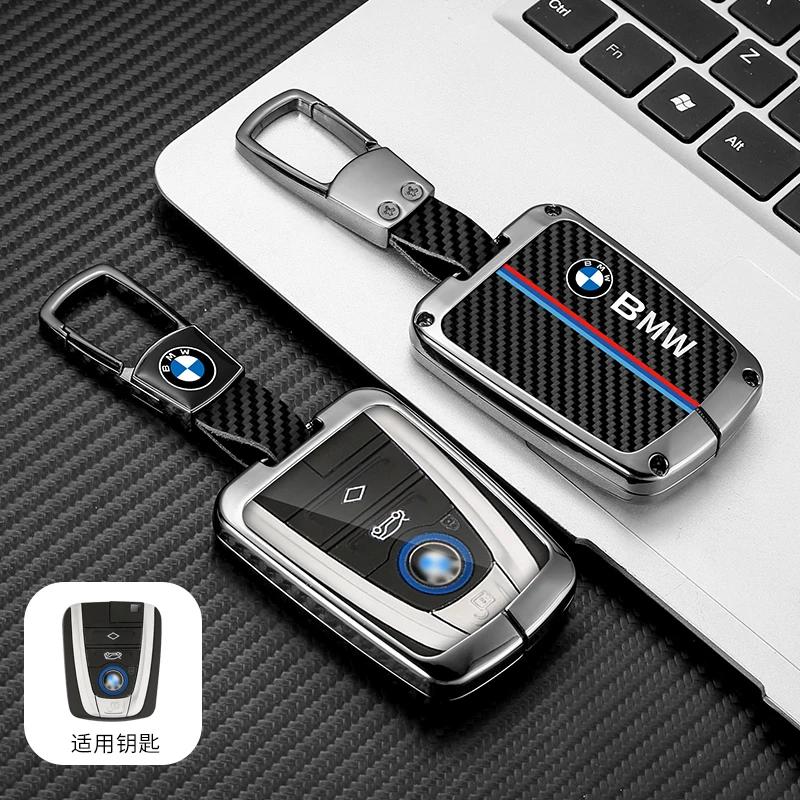 2025 Carbon Fiber Zinc Alloy Car Remote Smrat Key Case Protector Holder Bag Shell For BMW I3 I8 Series Keyless Keychain Acce
