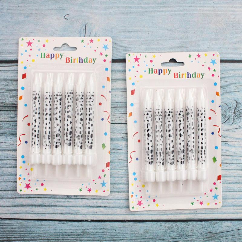 Ins Feng Dai Niu Theme Printed Pattern Cake Candle Creative Party Personality 6-Piece Candles Candles