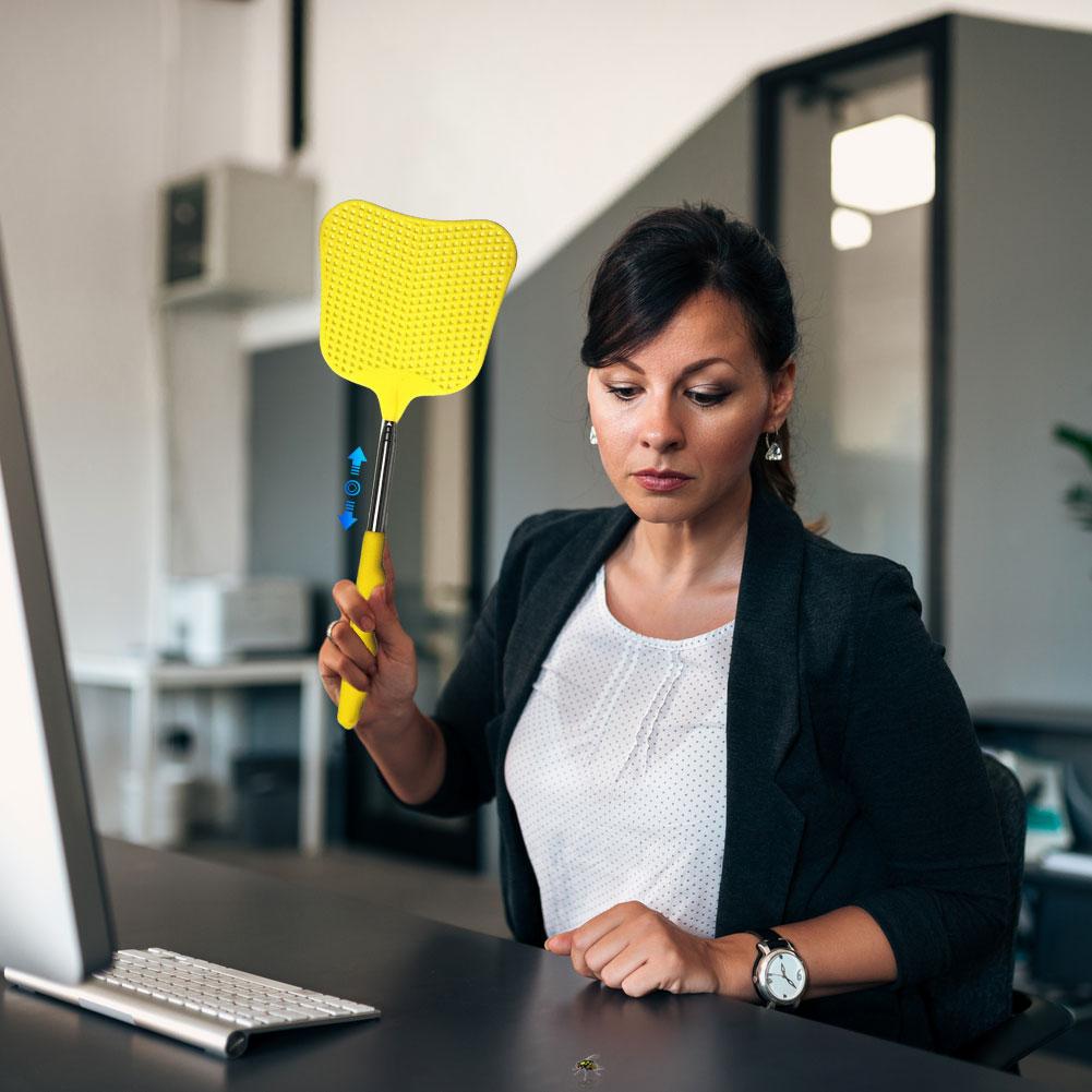 2Pcs Telescopic Fly Swatters with Anti-Slip Handle Extendable Fly Swatters Manual Bugs Killer Tools for Classroom Use