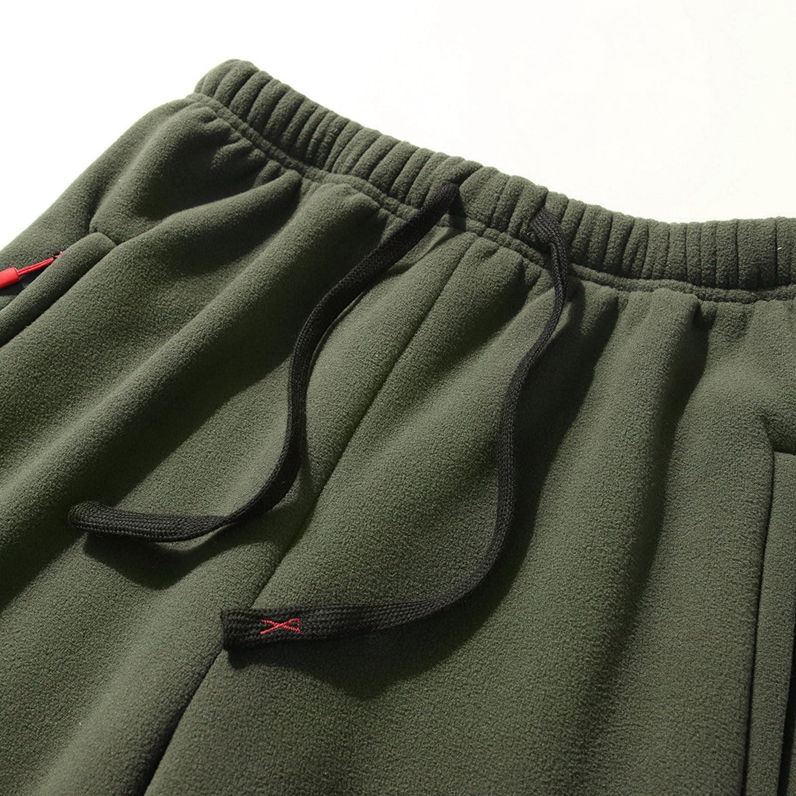 Мужские зимние флисовые повседневные брюки из утолщенной бархатной овечьей шерсти — фото 4