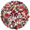 50 Transparent Retro Red Rose Sticker Pack Waterproof Transparent PET Handbook Material Decorative Guitar Notebook