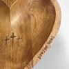 Wooden Heart Blessing Bowl Handcrafted Blessing Bowl With Cards, Dough Bowl With Blessing Cards, Religious Gifts, Heart Blessing Bowl, Christmas Gifts