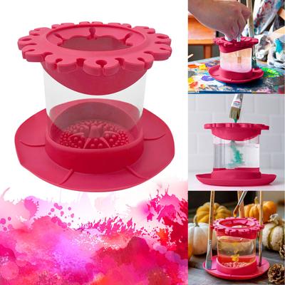 Detergente per pennelli, tazza di risciacquo per belle arti, studio, classe | Porta pennelli e strumento di pulizia in silicone per acrilico, acquerello e supporti a base d'acqua
