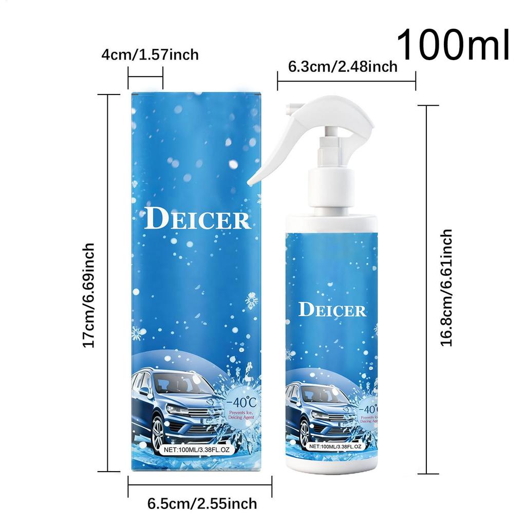 Windschutzscheiben-Enteiser-Sprayflüssigkeit 100 ml Automobil-Eisschmelzflüssigkeit Auto-Glas-Eisschmelzspray Für Fahrer Lkw Wohnmobile SUVs