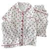 Women's Red Heart Summer Pajama Set - Short-Sleeved, Wearable Outdoors, Three Pieces