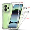3 in 1 Hybrid Armor Shockproof Case For Xiaomi Redmi Note 14 4G 6.67 inches Plastic Frame Transparent Acrylic TPU Phone Cover
