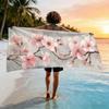 1pc, Cherry Blossom Season Outdoor Sketching Theme Beach Towel, Spring Festival Beach Towel, Soft, Absorbent,Cherry Blossom Rain