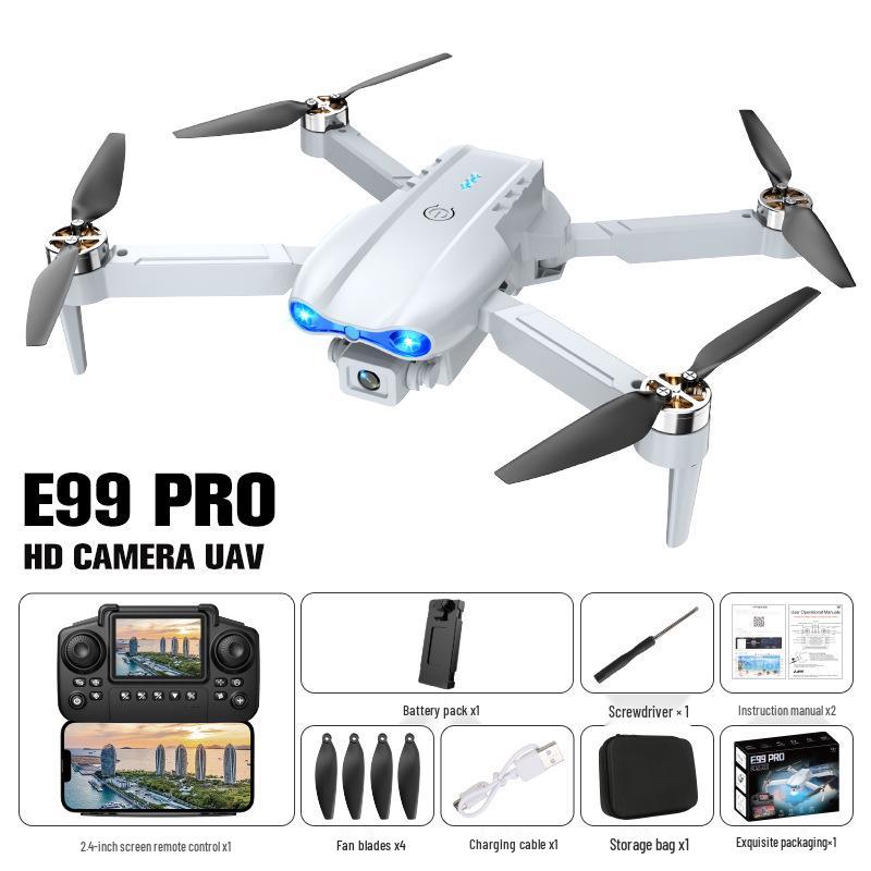E99MAX Dual Camera Foldable Drone: Brushless Quadcopter with Optical Flow and Remote Control Large Screen.