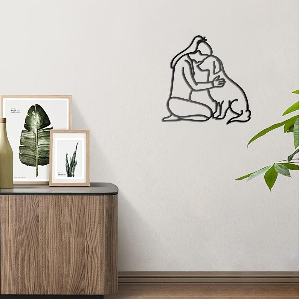 Metal Wall Art Minimalist Portrait Easy Hang Living Room Bedroom Decor