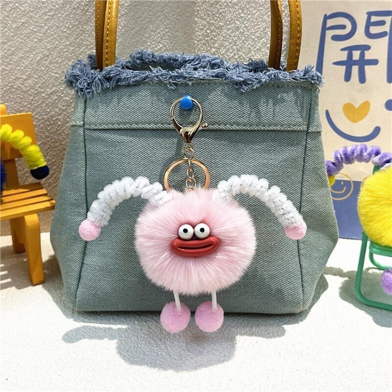 Cartoon Keychain Cute Sausage Mouth Internet Famous Backpack Pendant Plush Doll Keychain Decoration Small Gift