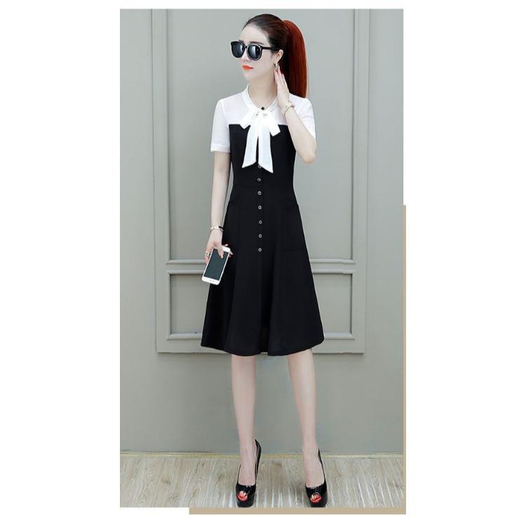 Elegant Summer Chiffon Dress Women Slim Waist Midi Long Dress Fashion Lady