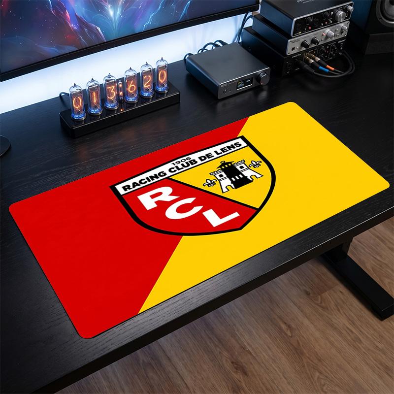 Lens FC Theme Pattern Mouse Pad, Soccer Logo Design XXL Gaming Desk Mat Non-Slip Computer Mouse Pad