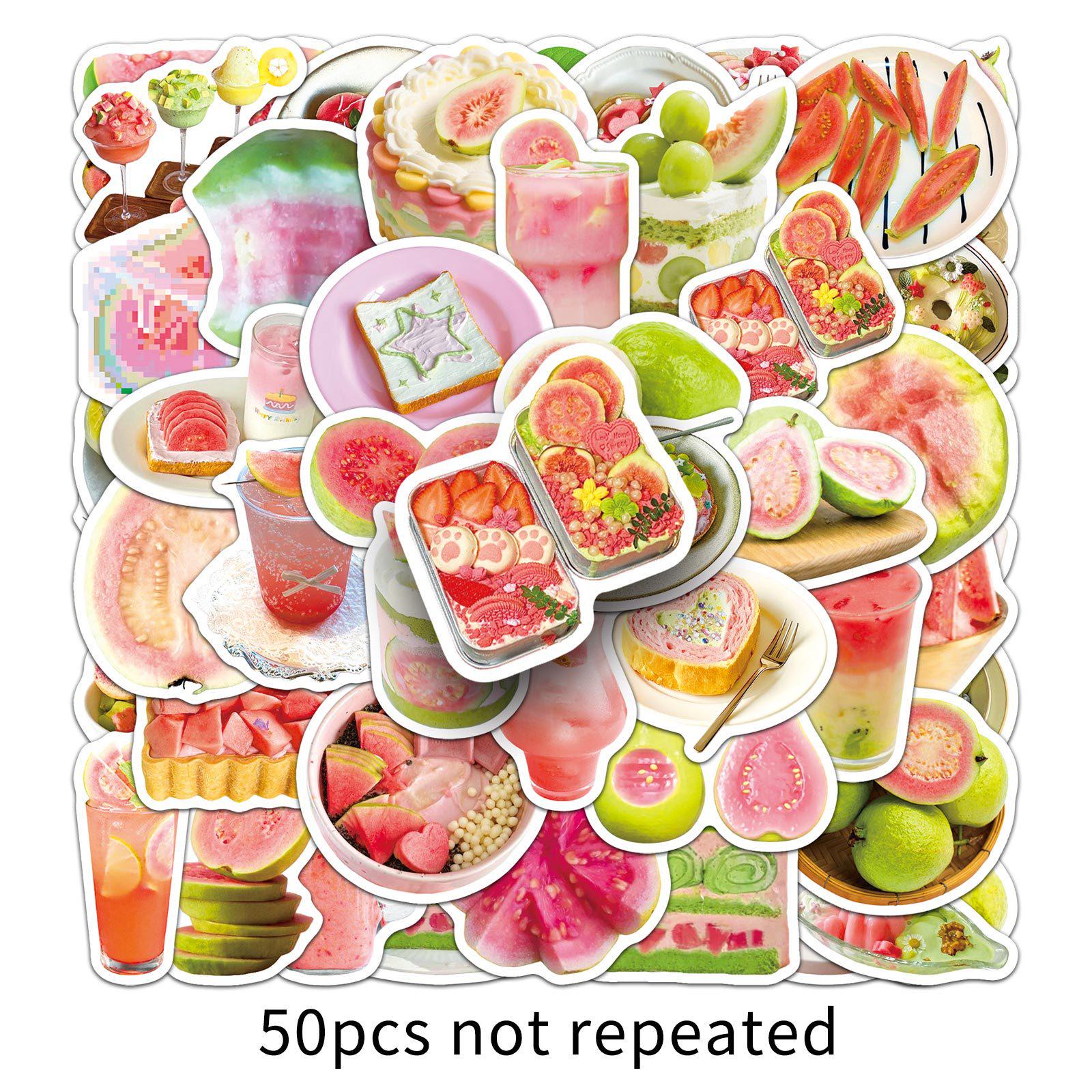 50 Waterproof Guava Inspired Stickers for Journaling, DIY, and Photography - Energetic, Fresh, and Versatile Props
